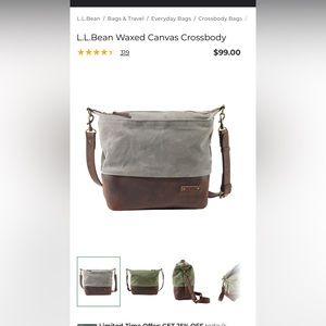 LL Bean crossbody bag in canvas and leather